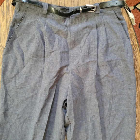 Briggs Petite 90's Heather Gray Pleated Front  Trousers Size Women 16 Petite NEW - Picture 3 of 10
